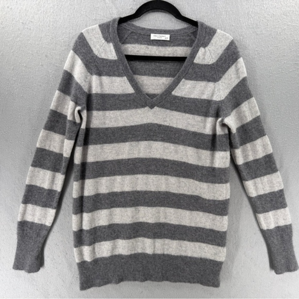 Equipment Femme Tunic Sweater Womens XS Gray Metallic Cashmere Blend Y2k Soft